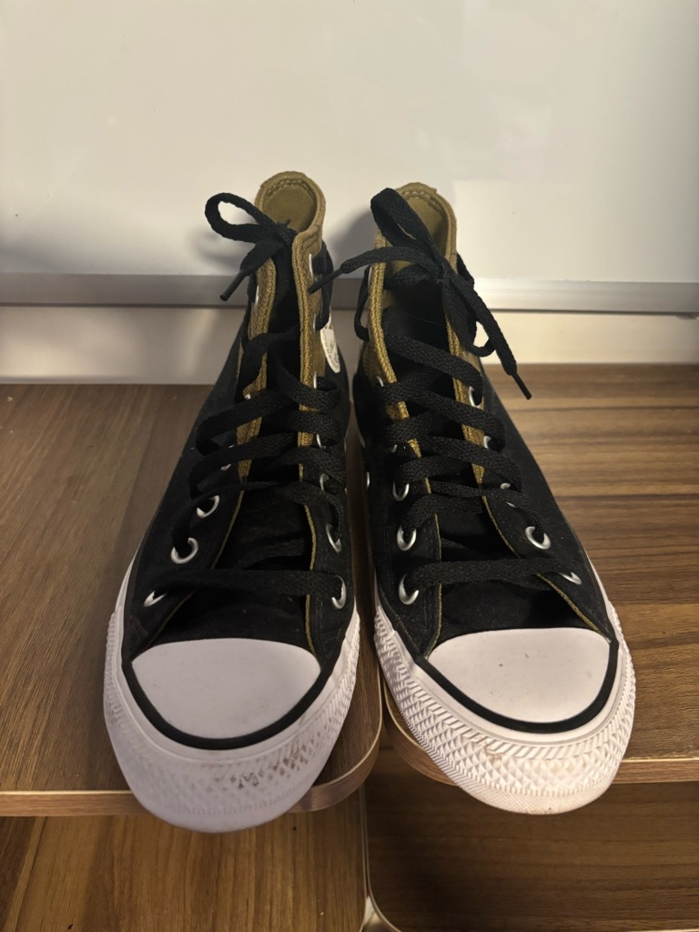 Converse High-Top Sneakers in Black & Olive - Picture 3 of 5